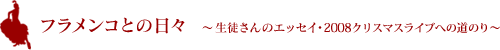 フラメンコとの日々〜生徒さんのエッセイ・2008クリスマスライブへの道のり