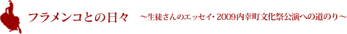 フラメンコとの日々〜生徒さんのエッセイ・2009内幸町文化祭公演への道のり〜